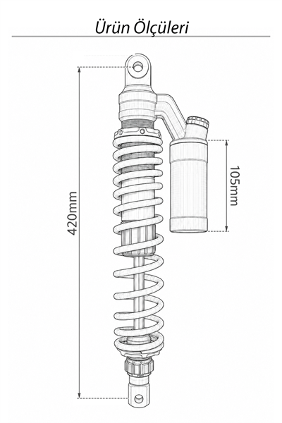ADV 350 ve Forza Uyumlu 420 mm Ayarlanabilir Arka Amortisör Takımı Siyah