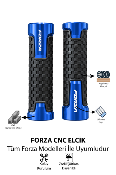 Honda Forza Uyumlu Alüminyum Elcik 2018-2026 Cnc Mavi