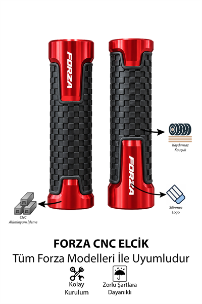 Honda Forza Uyumlu Alüminyum Elcik 2018-2026 Cnc Kırmızı