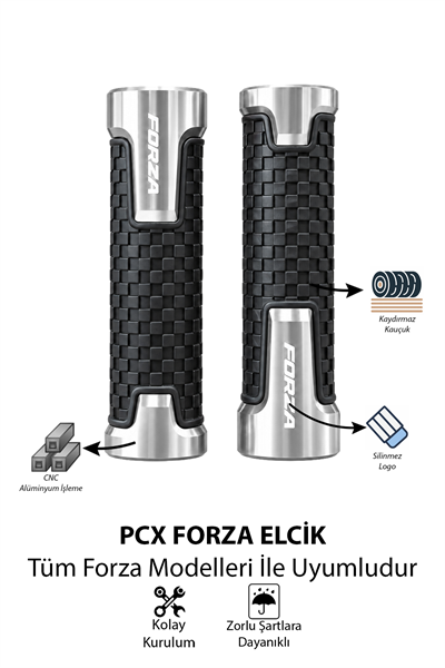 Honda Forza Uyumlu Alüminyum Elcik 2018-2026 Cnc Gümüş
