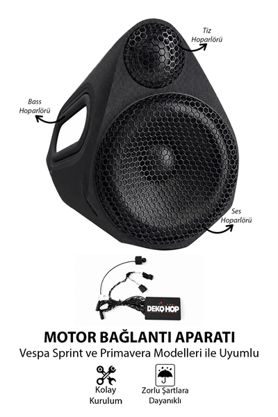 Honda Forza Uyumlu Bluetooth Hoparlör Seti 2021-2026 Siyah