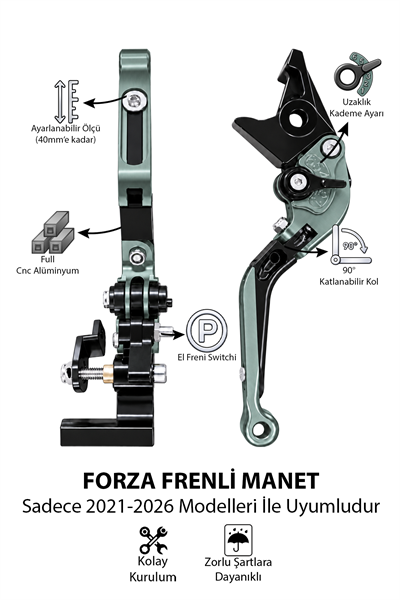 Honda Forza Uyumlu El Frenli Manet 2021-2026 Cnc Titanyum