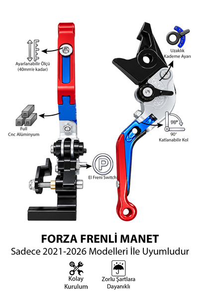 Honda Forza Uyumlu El Frenli Manet 2021-2026 Cnc 3 Renk