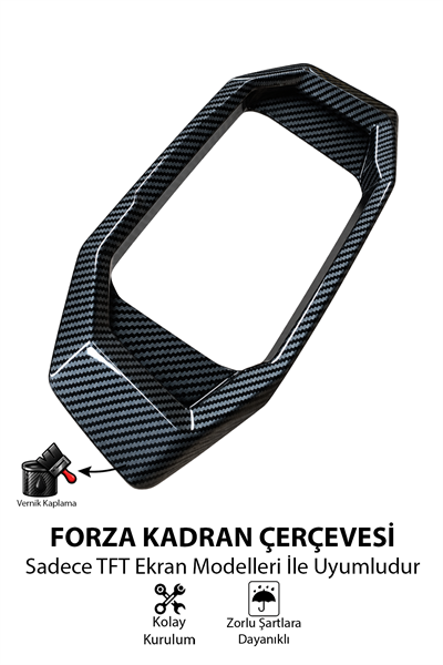 Honda Forza Uyumlu Kadran Çerçevesi TFT Ekran Karbon Desen
