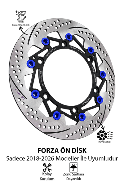 Honda Forza Uyumlu Ön Disk 2021-2026 Cnc Mavi