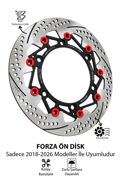 Honda Forza Uyumlu Ön Disk 2021-2026 Cnc Kırmızı