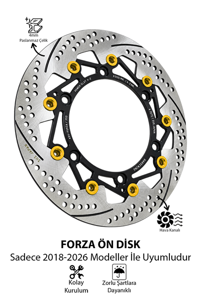 Honda Forza Uyumlu Ön Disk 2021-2026 Cnc Gold