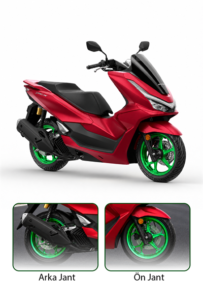 Honda Pcx Uyumlu 2li Ön Arka Jant Seti Cnc Parlak Yeşil