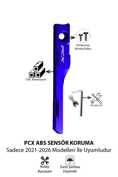 Honda Pcx Uyumlu Abs Sensör Koruma 2021-2026 Cnc Mavi