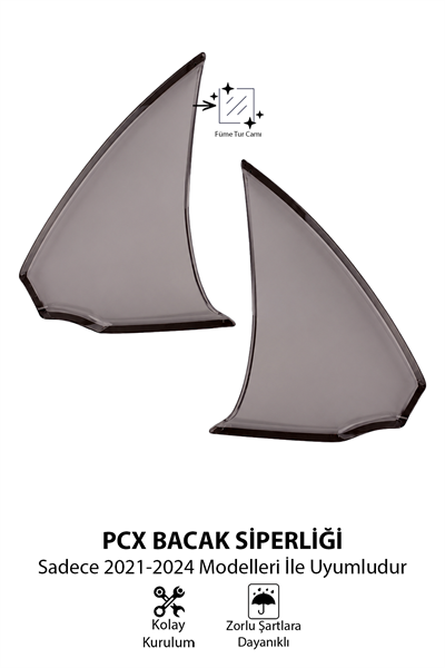 Honda Pcx Uyumlu Aerodinamik Bacak Siperliği 2021-2024 Füme