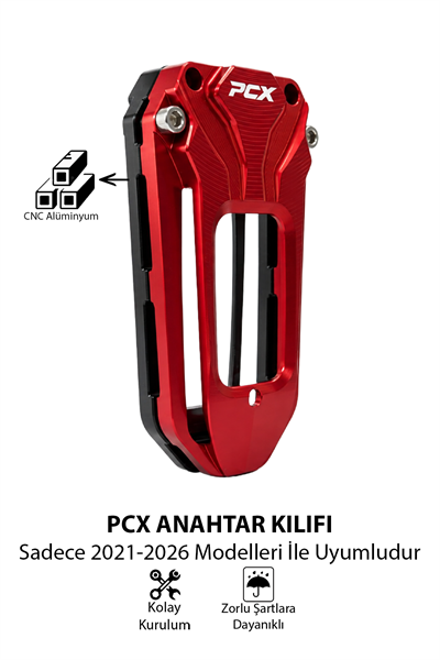 Honda Pcx Uyumlu Anahtar Kılıfı 2021-2026 Cnc Kırmızı