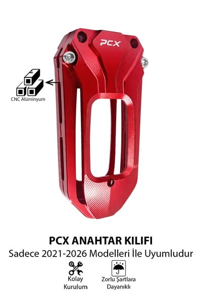 Honda Pcx Uyumlu Anahtar Kılıfı 2021-2026 Cnc Kırmızı