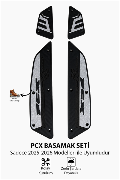 Honda Pcx Uyumlu Basamak Seti 2025-2026 Silikon V1 Siyah 