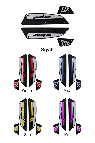 Honda Pcx Uyumlu Basamak Seti 2025-2026 Silikon V1 Siyah 