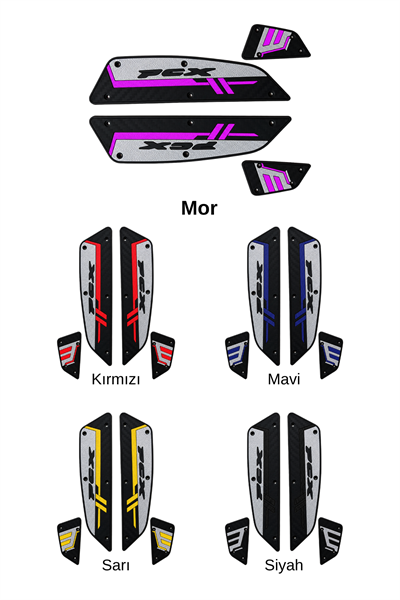 Honda Pcx Uyumlu Basamak Seti 2025-2026 Silikon V1 Mor