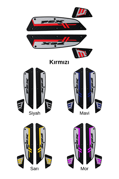 Honda Pcx Uyumlu Basamak Seti 2025-2026 Silikon V1 Kırmızı