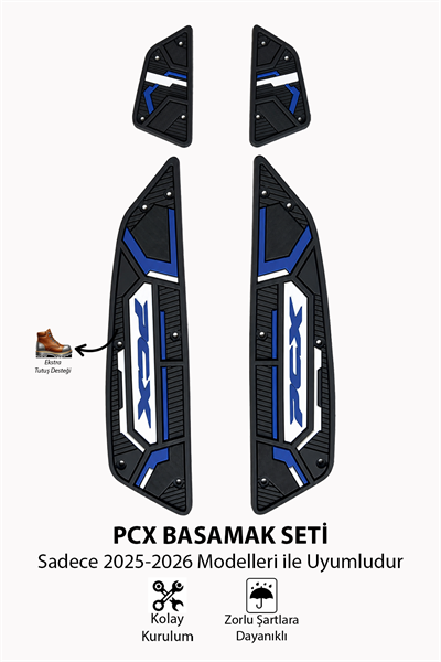 Honda Pcx Uyumlu Basamak Seti 2025-2026 Silikon V2 Mavi