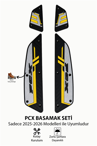 Honda Pcx Uyumlu Basamak Seti 2025-2026 Silikon V1 Sarı