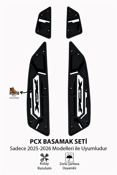 Honda Pcx Uyumlu Basamak Seti 2025-2026 Silikon V2 Siyah