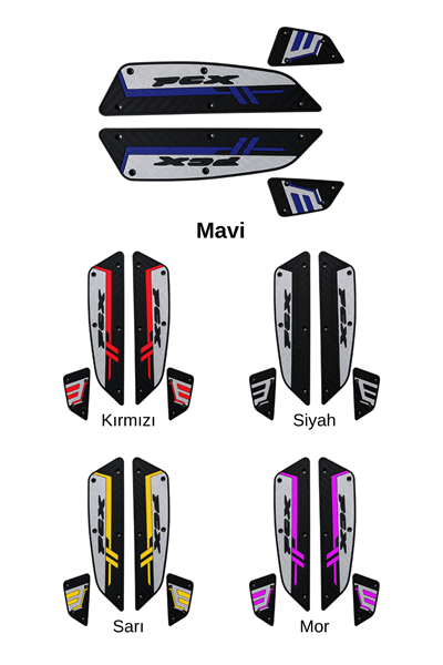 Honda Pcx Uyumlu Basamak Seti 2025-2026 Silikon V1 Mavi
