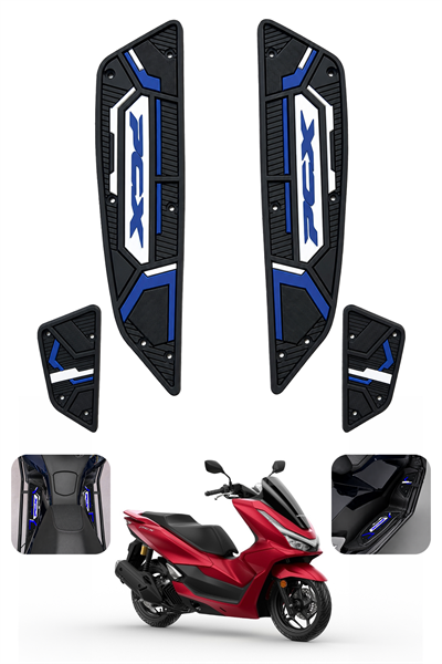 Honda Pcx Uyumlu Basamak Seti 2025-2026 Silikon V2 Mavi