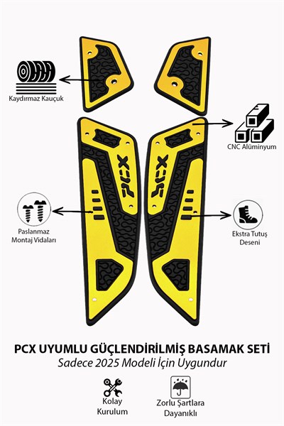 Honda Pcx Uyumlu Basamak Seti 2025 Cnc Gold