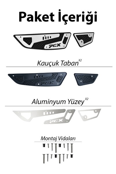 Honda Pcx Uyumlu Basamak Seti 2025 Cnc Gümüş
