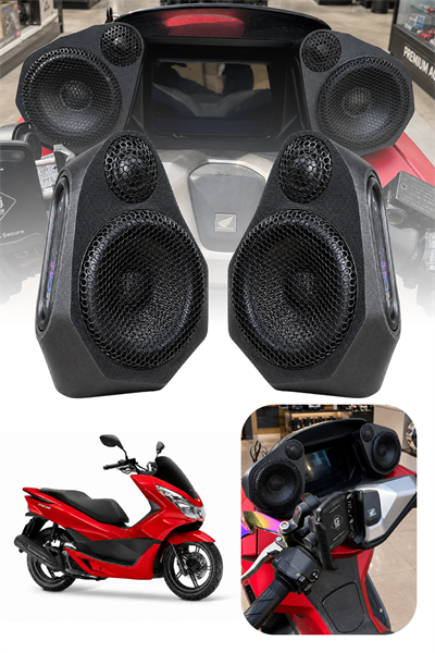 Honda Pcx Uyumlu Bluetooth Hoparlör Seti 2021-2024 Siyah