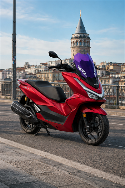 Honda Pcx Uyumlu Çift Katlı Spor Tur Camı Şeffaf 2025-2026 Mor
