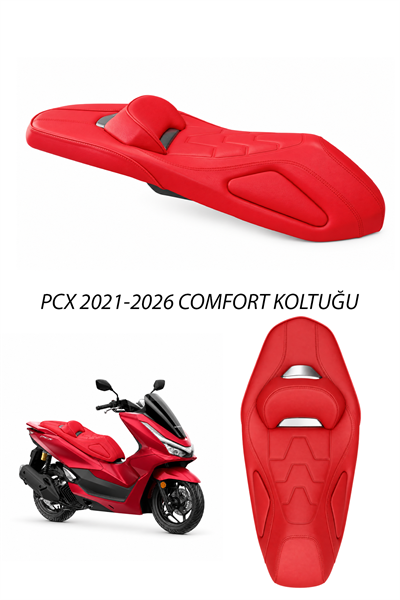 Honda Pcx Uyumlu Comfort Koltuk 2021-2026 Kırmızı