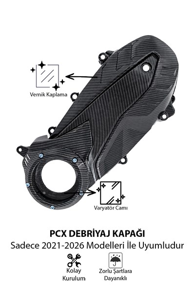 Honda Pcx Uyumlu Debriyaj Koruma Kapağı 2021-2026 Karbon Desen