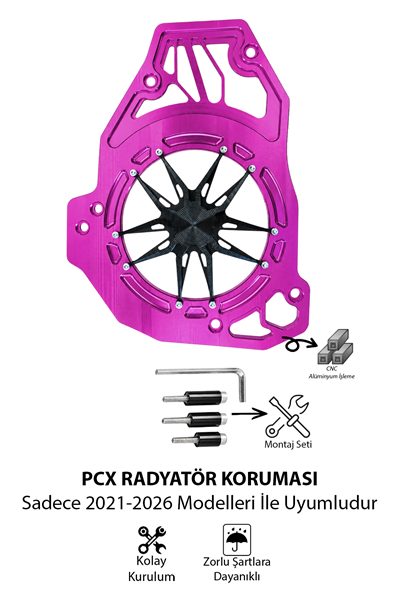 Honda Pcx Uyumlu Deniz Yıldızı Radyatör Koruması 2021-2026 Cnc Mor