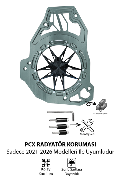 Honda Pcx Uyumlu Deniz Yıldızı Radyatör Koruması 2021-2026 Cnc Titanyum