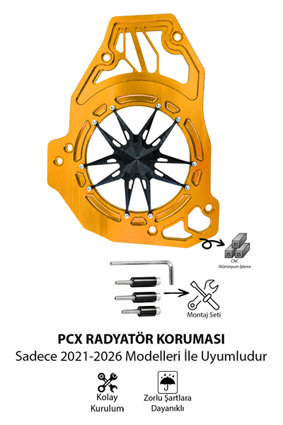 Honda Pcx Uyumlu Deniz Yıldızı Radyatör Koruması 2021-2026 Cnc Gold