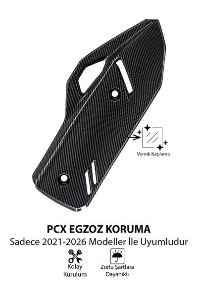Honda Pcx Uyumlu Egzoz Koruma 2021-2026 Karbon Desen