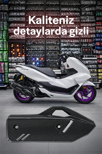 Honda Pcx Uyumlu Egzoz Koruma 2021-2026 Karbon Desen