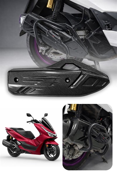 Honda Pcx Uyumlu Egzoz Koruma 2021-2026 Karbon Desen