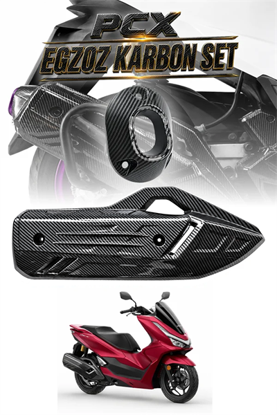 Honda Pcx Uyumlu Egzoz Koruma Set 2021-2026 Karbon Desen