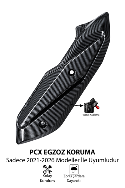 Honda Pcx Uyumlu Egzoz Koruma V2 2021-2026 Karbon Desen