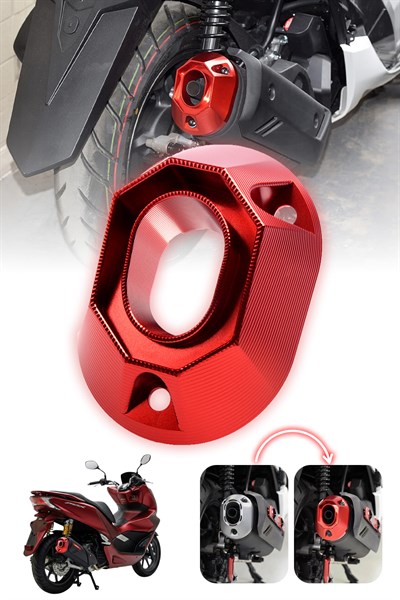 Honda Pcx Uyumlu Egzoz Ucu 2021-2026 Cnc Kırmızı