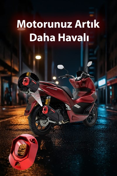 Honda Pcx Uyumlu Egzoz Ucu 2021-2026 Cnc Kırmızı