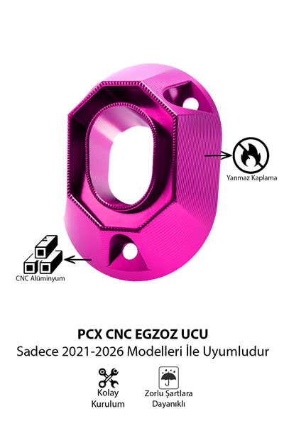 Honda Pcx Uyumlu Egzoz Ucu 2021-2026 Cnc Mor