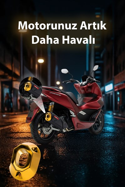 Honda Pcx Uyumlu Egzoz Ucu 2021-2026 Cnc Gold