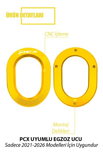 Honda Pcx Uyumlu Egzoz Ucu 2021-2026 Cnc Gold