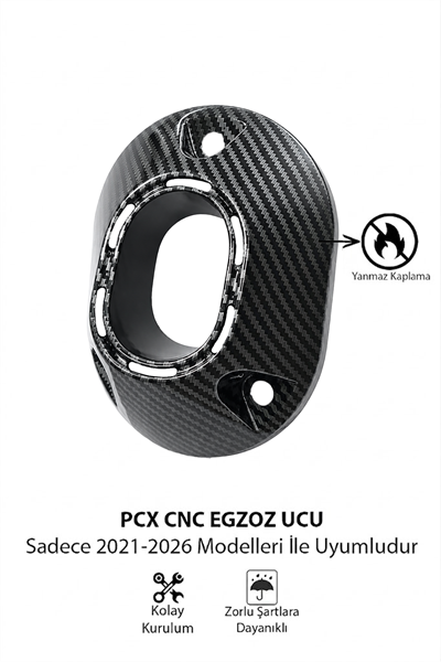Honda Pcx Uyumlu Egzoz Ucu 2021-2026 Karbon Desen