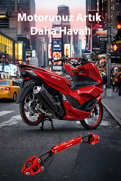 Honda Pcx Uyumlu Gidon Barı 2021-2024 Cnc Kırmızı