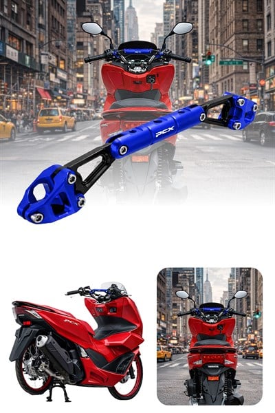 Honda Pcx Uyumlu Gidon Barı 2021-2024 Cnc Mavi