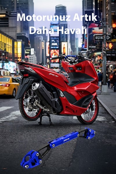 Honda Pcx Uyumlu Gidon Barı 2021-2024 Cnc Mavi