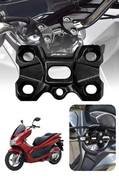 Honda Pcx Uyumlu Gidon Yükseltme 2021-2024 Cnc Siyah