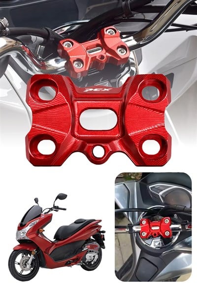 Honda Pcx Uyumlu Gidon Yükseltme 2021-2024 Cnc Kırmızı